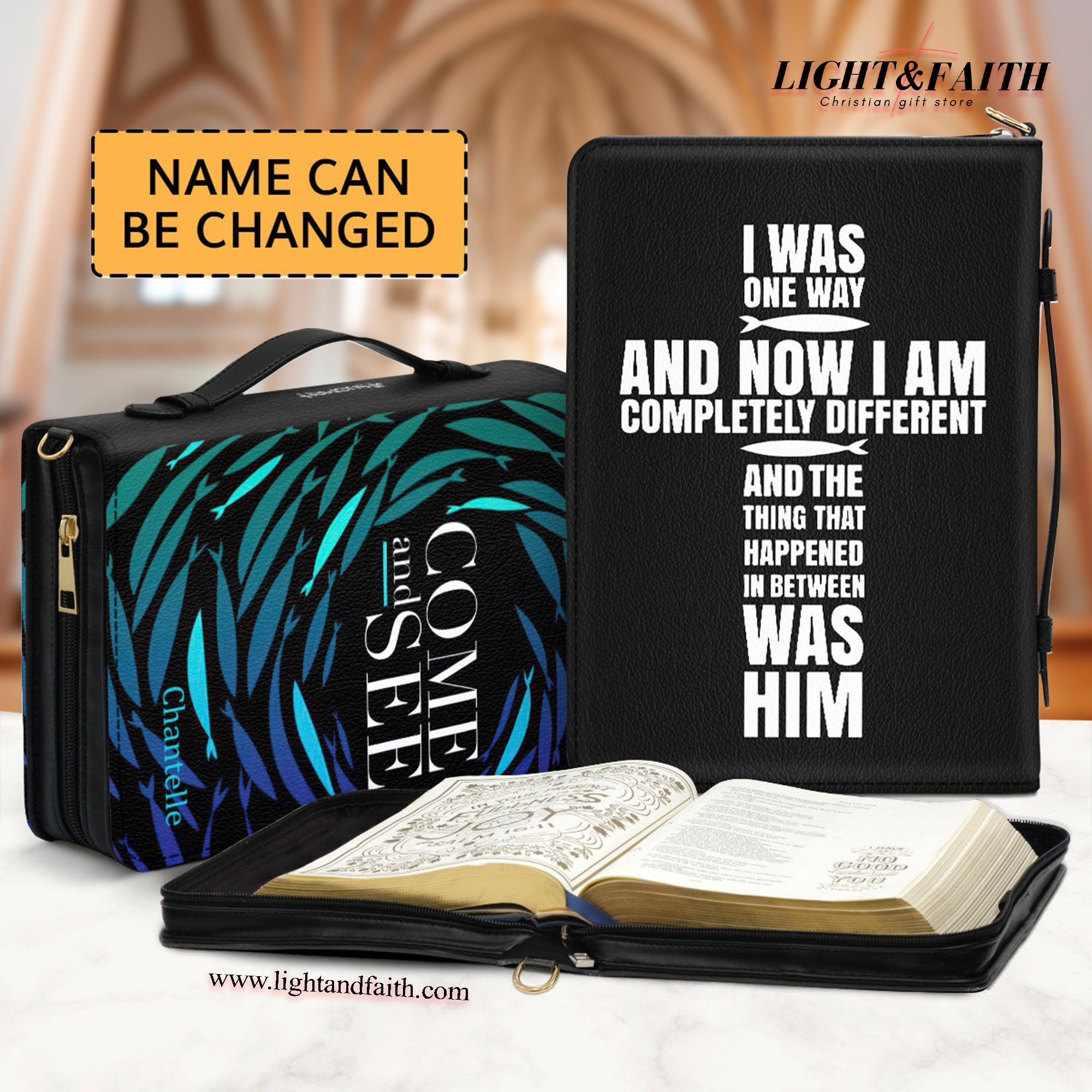 Now I Am Completely Different Leather Book Cover, Personalized Bible Cover With Handle, Spiritual Gift For Christian People, Christian Gift, Bible Covers Jesus Gifts